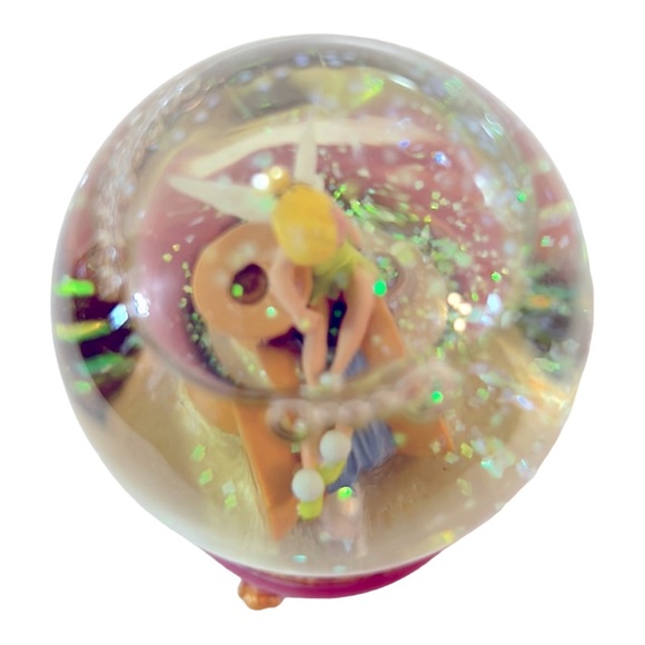 Disney Store Tinkerbell Sitting On Spools of Thread 3 1/2" Miniature Snow Globe - Picture 8 of 10